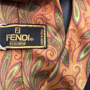 Authentic Vintage Fendi Men’s 100% Silk Neck Tie With FF Logo